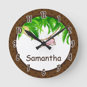 Monkey Swing Jungle Safari Zoo Personalised Clock