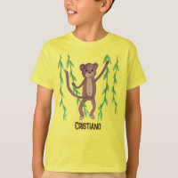 Monkey Swinging On Green Vines T-Shirt