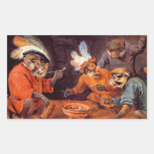 Monkey Tavern:  Vintage Art Stickers