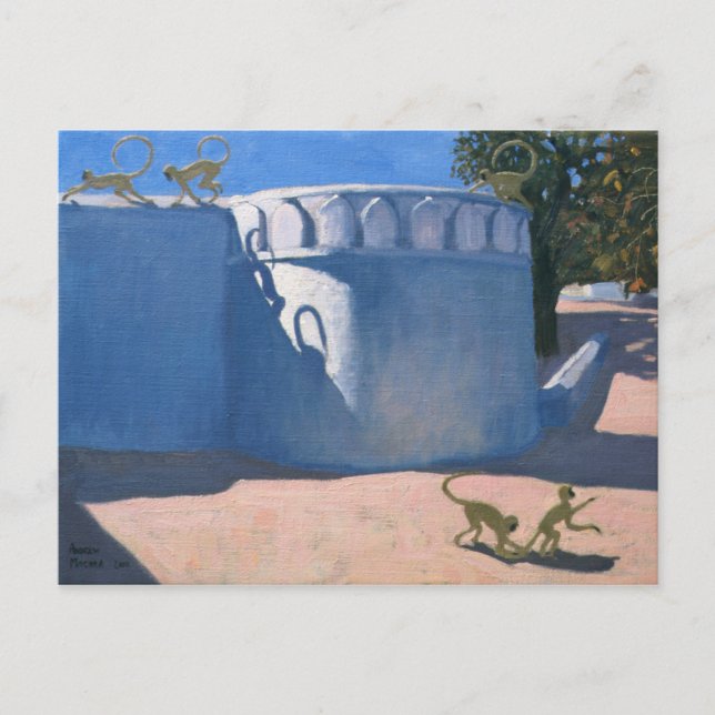 Monkey Temple India 2000 Postcard (Front)
