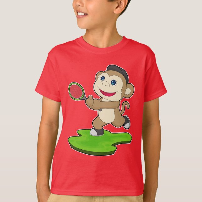 Monkey Tennis Tennis racket T-Shirt (Front)