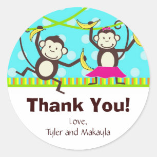 Monkey Thank You Tags