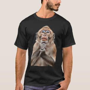 Monkey Thinking Meme Contemplation Smart Animal Zo T-Shirt