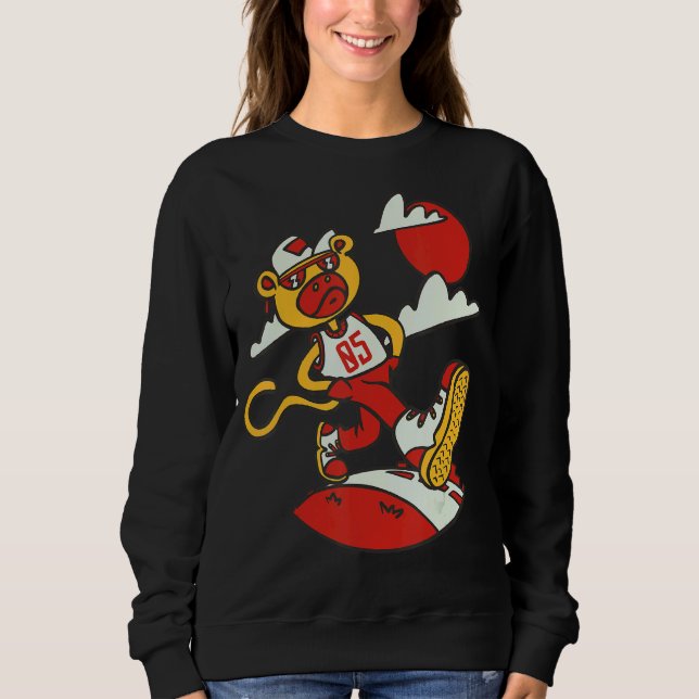Monkey Tough Birthday  5 Years Monkey Sweatshirt (Front)