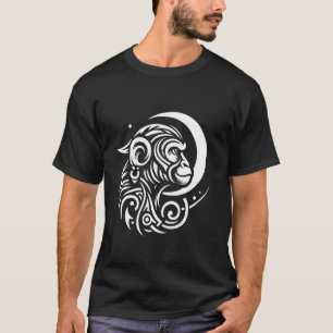 Monkey Tribal Ape Primate - Animal Moon Phases T-Shirt