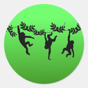 Monkey Troop Classic Round Sticker