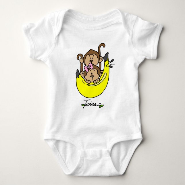 Monkey Twin Boy and Girl Tshirts and Gifts (Front)
