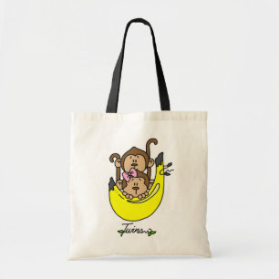 Monkey Twin Boy and Girl Tshirts and Gifts Tote Bag