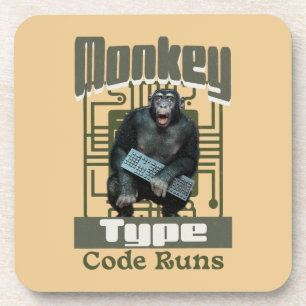 Monkey Type, Code Runs Funny Full-Stack Developer Coaster