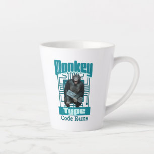 Monkey Type, Code Runs Funny Full-Stack Developer  Latte Mug