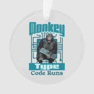 Monkey Type, Code Runs Funny Full-Stack Developer  Ornament