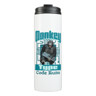 Monkey Type, Code Runs Funny Full-Stack Developer Thermal Tumbler