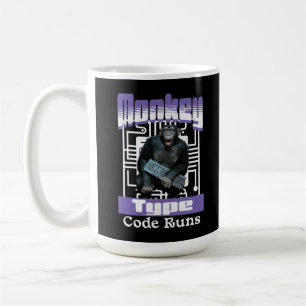 Monkey Typing Code Runs Programmer Humour Coffee Mug