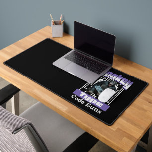 Monkey Typing Code Runs Programmer Humour Desk Mat