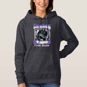 Monkey Typing Code Runs Programmer Humour Hoodie