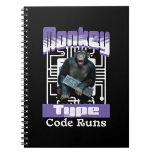 Monkey Typing Code Runs Programmer Humour Notebook