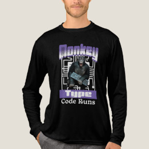 Monkey Typing Code Runs Programmer Humour Tri-Blend Shirt