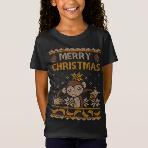 Monkey Ugly Christmas Jungle Gorilla Bananas T-Shirt