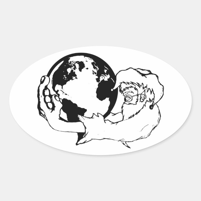 monkey vision oval sticker (Front)