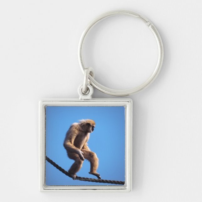monkey walking on rope key ring (Front)