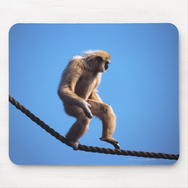 monkey walking on rope mouse pad (Front)