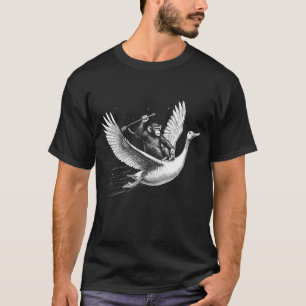 Monkey Warrior Riding a Space Goose – Surreal Cosm T-Shirt