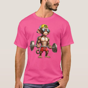 Monkey Weightlifting Fitness Gym Training Bodybuil T-Shirt