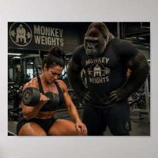 Monkey Weights KEVIN Poster