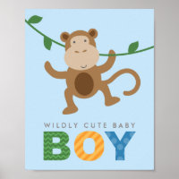 Monkey Wildly Cute Baby Boy | Blue Nursery