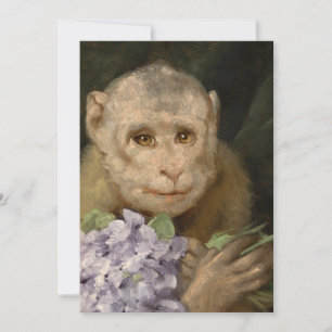 Monkey with a Bouquet of Violets   Gabriel von Max