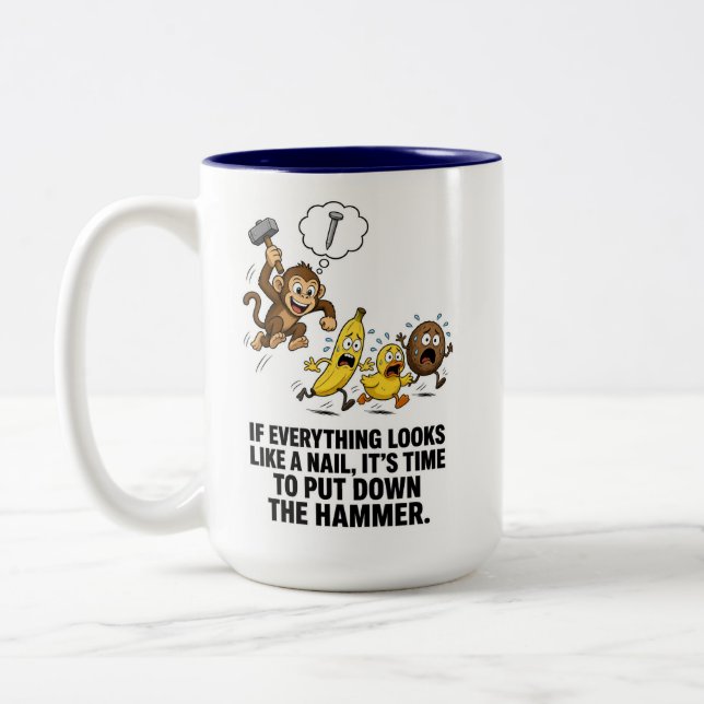 Monkey With a Hammer Mug (Left)