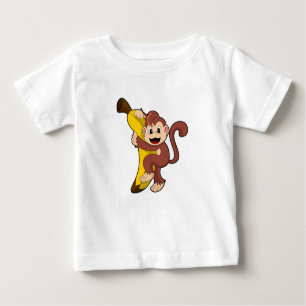 Monkey with Banana (1).PNG Baby T-Shirt