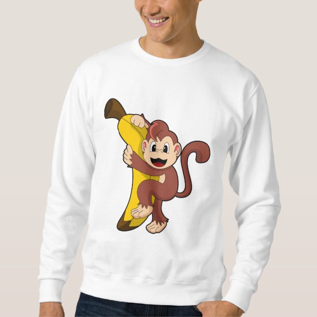 Monkey with Banana (1).PNG Sweatshirt (Front)