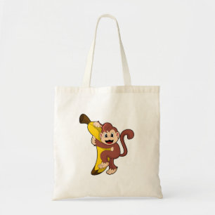 Monkey with Banana (1).PNG Tote Bag