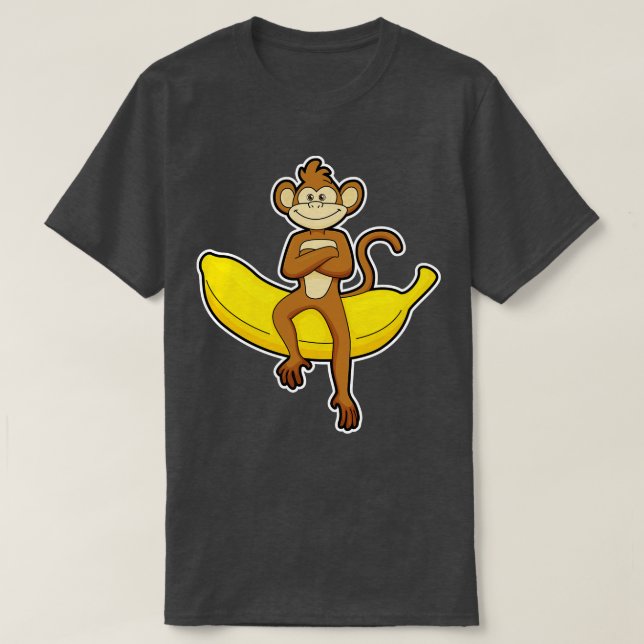 Monkey with Banana 4 T-Shirt (Design Front)