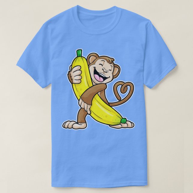 Monkey with Banana 8 T-Shirt (Design Front)