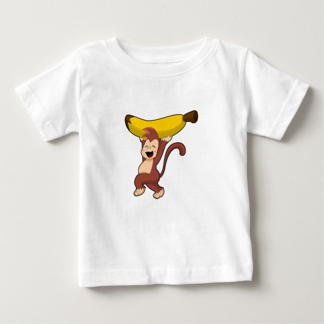 Monkey with Banana Baby T-Shirt (Front)