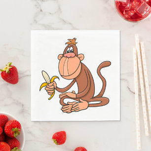 Monkey With Banana Napkin