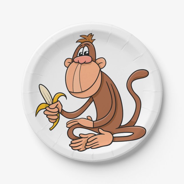 Monkey With Banana Paper Plate (Front)