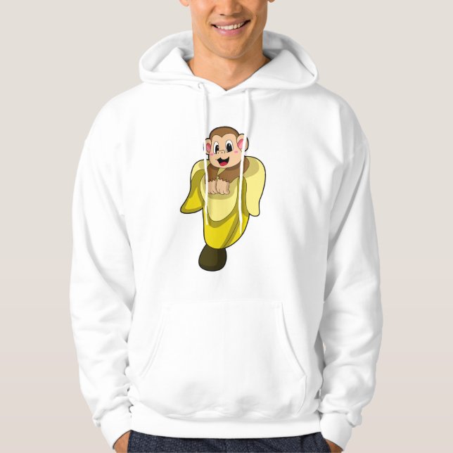 Monkey with Banana peel Hoodie (Front)
