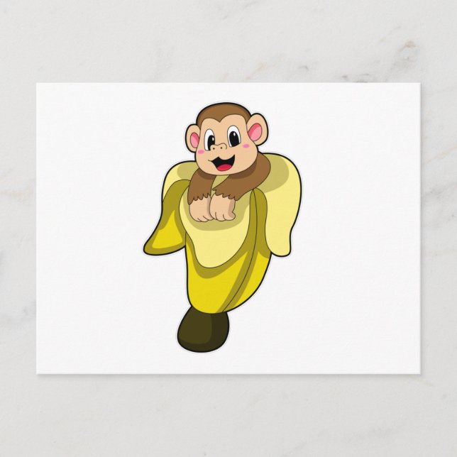 Monkey with Banana peel Postcard (Front)