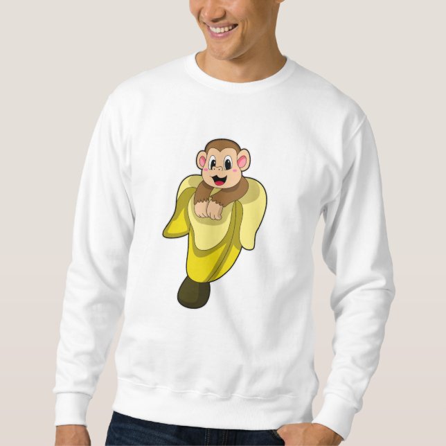 Monkey with Banana peel Sweatshirt (Front)