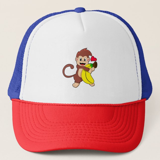 Monkey with Banana Trucker Hat (Front)