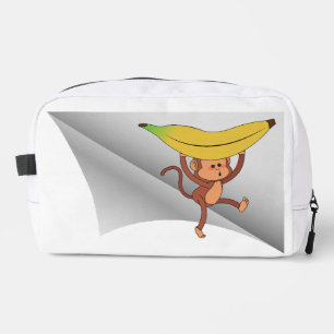 monkey with banana under the patch dopp kit