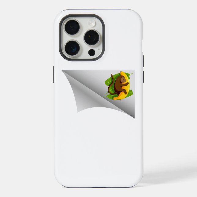 monkey with banana under the patch iPhone case (Back)