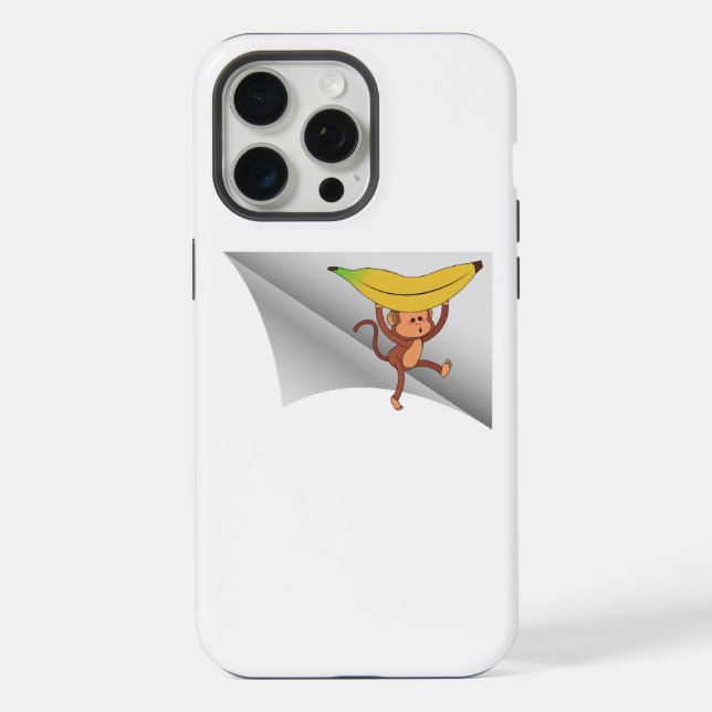 monkey with banana under the patch iPhone case (Back)