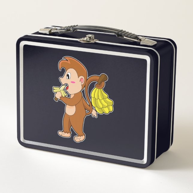 Monkey with Bananas Metal Lunch Box (Front)