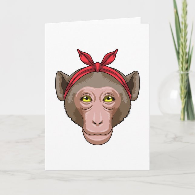 Monkey with Bandana Card (Front)