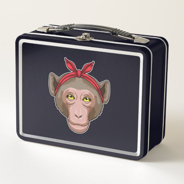 Monkey with Bandanna Metal Lunch Box (Front)