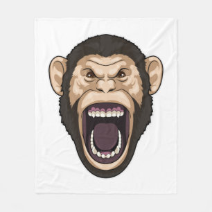 Monkey with black Hairs Fleece Blanket